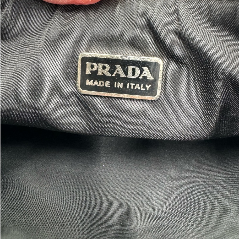 Prada - Authentic - Grey Wool & Black Leather Handbag - Picture 12 of 15